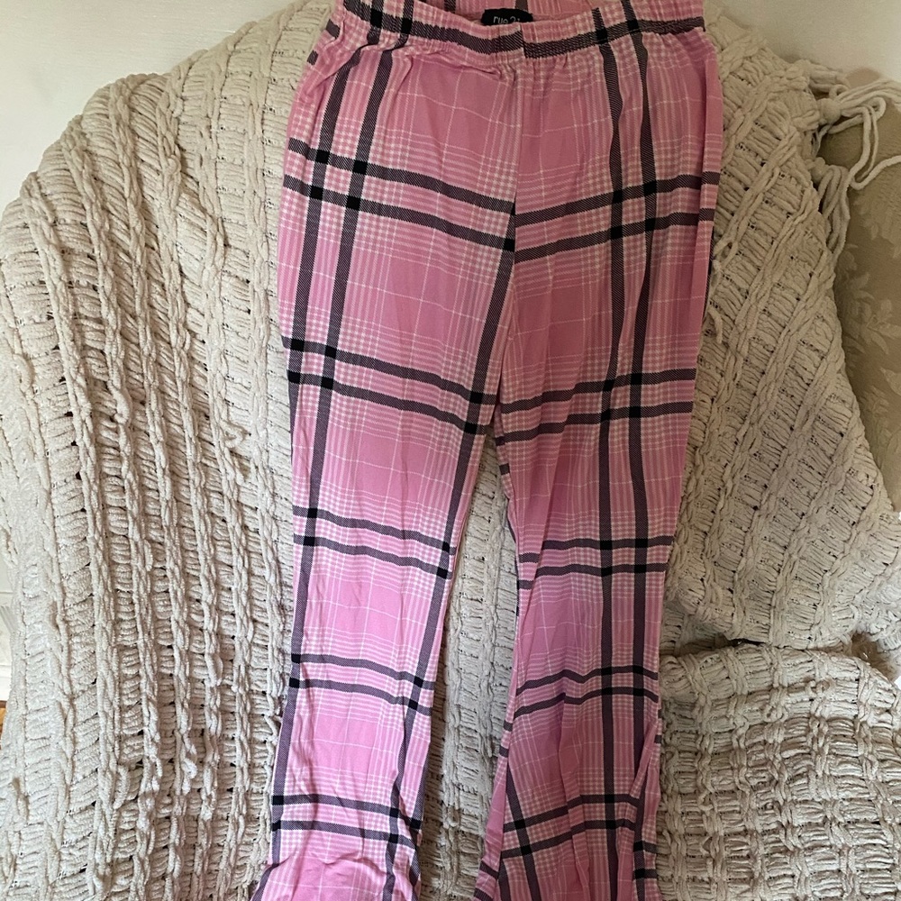 Pink Plaid Pj Pants